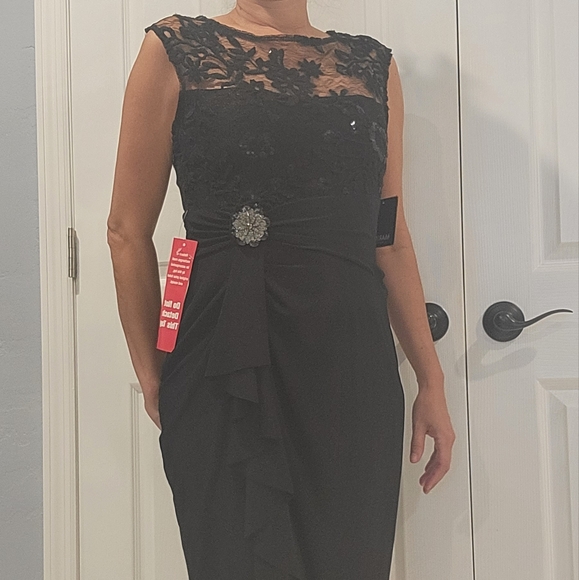 Midi black cocktail dress